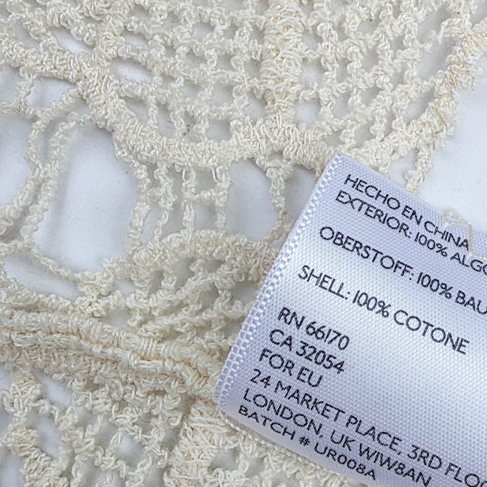 Pins & Needles Boho Crochet Top Ivory Lace Sz L Sleeveless Festival Cottagecore - Picture 6 of 6